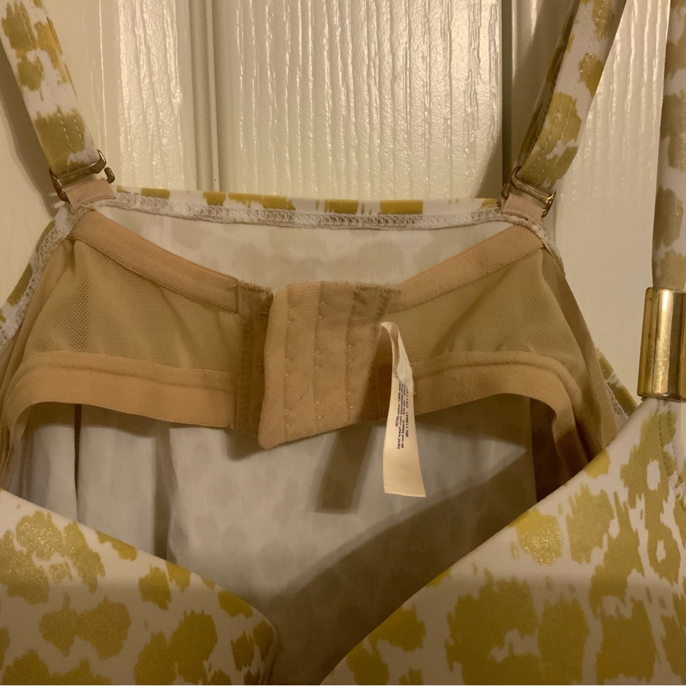 Rare Find!! Cacique Tankini Swim Set - Gold & White Leopard - 42C Top/16 Skirt - Picture 3 of 12
